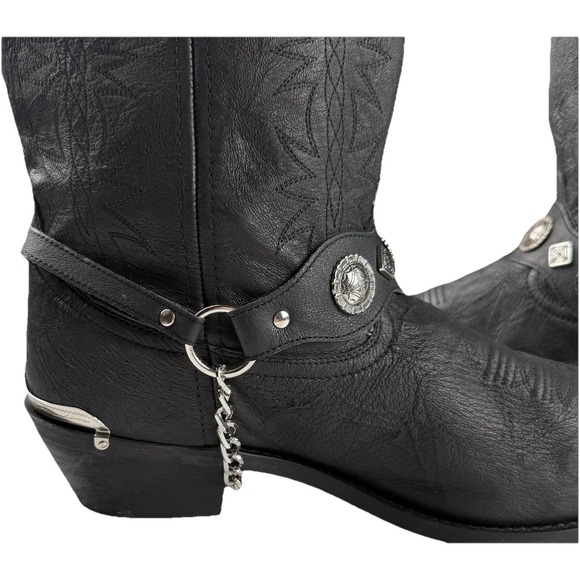 Dingo Mens Suiter Cowboy Boots Leather Black 14D - Picture 9 of 16